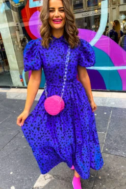 All Eyes On Me - Blue Print Midi Dress