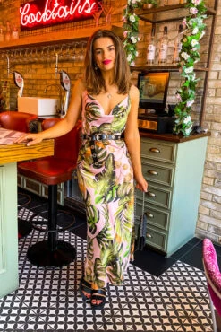 Miami - Blush Tropical Slip Dress