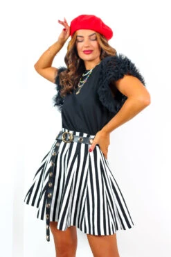 Never Tulle Late - Black Ruffle Sleeve T-Shirt -Fashion Clothing Store ruffletopblack 2