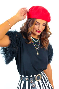 Never Tulle Late - Black Ruffle Sleeve T-Shirt -Fashion Clothing Store ruffletopblack 3